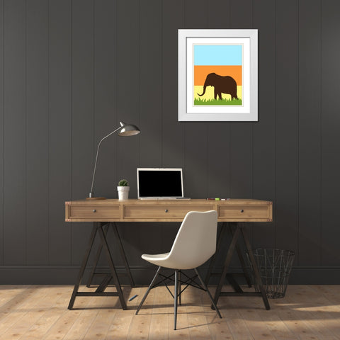 Safari III White Modern Wood Framed Art Print with Double Matting by Robinson, Tamara