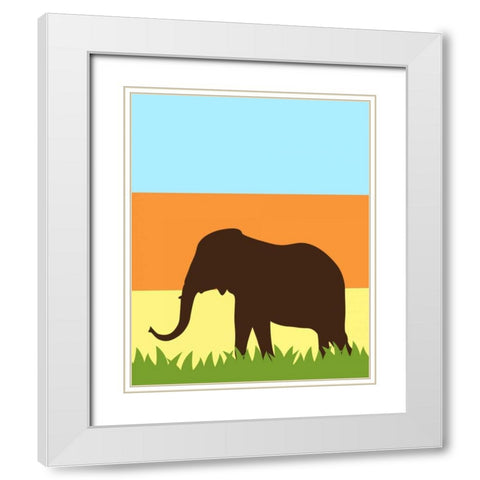 Safari III White Modern Wood Framed Art Print with Double Matting by Robinson, Tamara