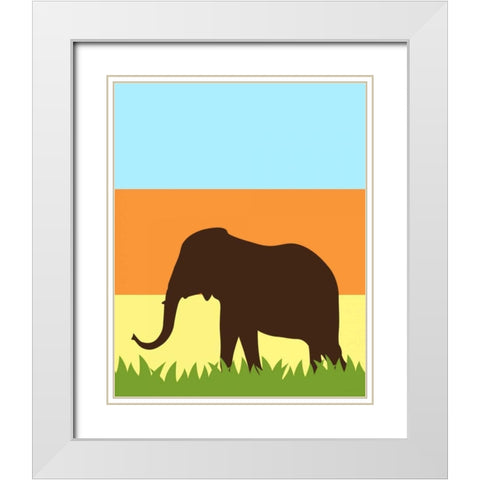 Safari III White Modern Wood Framed Art Print with Double Matting by Robinson, Tamara
