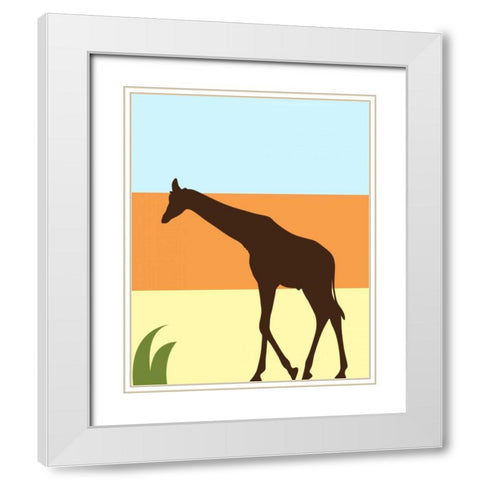 Safari IV White Modern Wood Framed Art Print with Double Matting by Robinson, Tamara