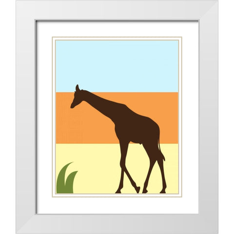 Safari IV White Modern Wood Framed Art Print with Double Matting by Robinson, Tamara