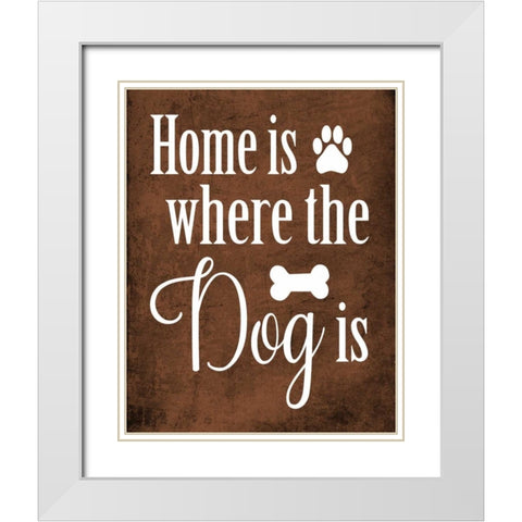Dog Home White Modern Wood Framed Art Print with Double Matting by Robinson, Tamara