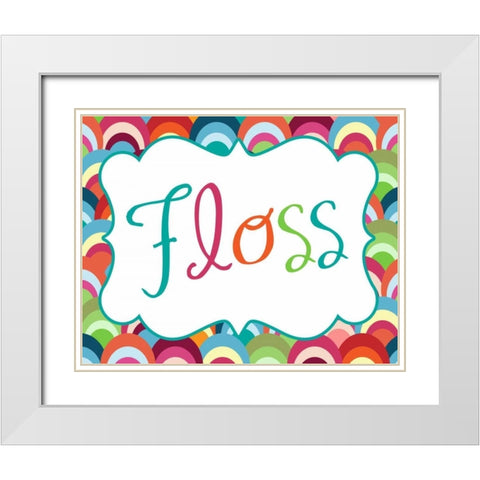 Colorful Floss White Modern Wood Framed Art Print with Double Matting by Robinson, Tamara