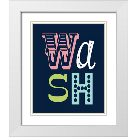 Wash on Navy White Modern Wood Framed Art Print with Double Matting by Robinson, Tamara