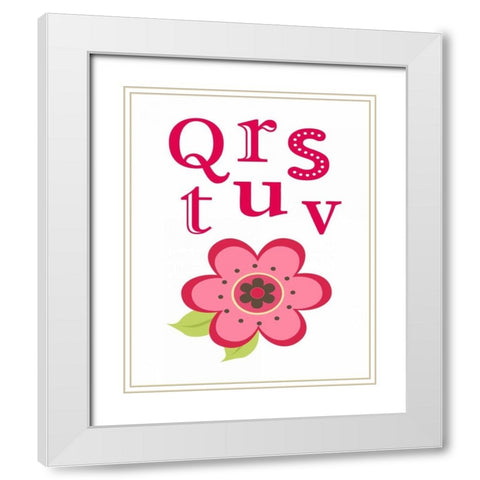 Ladybug QRSTUV White Modern Wood Framed Art Print with Double Matting by Robinson, Tamara