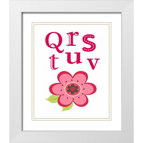 Ladybug QRSTUV White Modern Wood Framed Art Print with Double Matting by Robinson, Tamara