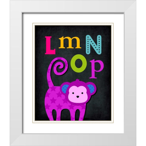 LMNOP Animal White Modern Wood Framed Art Print with Double Matting by Robinson, Tamara