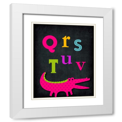 QRSTUV Animal White Modern Wood Framed Art Print with Double Matting by Robinson, Tamara