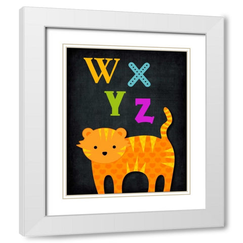 WXYZ Animal White Modern Wood Framed Art Print with Double Matting by Robinson, Tamara