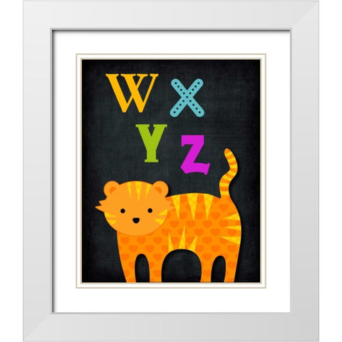 WXYZ Animal White Modern Wood Framed Art Print with Double Matting by Robinson, Tamara