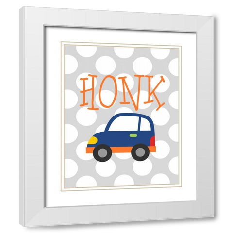 Car Honk White Modern Wood Framed Art Print with Double Matting by Robinson, Tamara