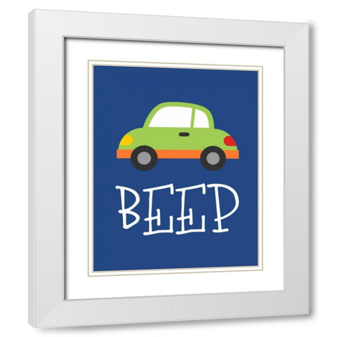 Car Beep White Modern Wood Framed Art Print with Double Matting by Robinson, Tamara