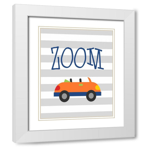 Car Zoom White Modern Wood Framed Art Print with Double Matting by Robinson, Tamara