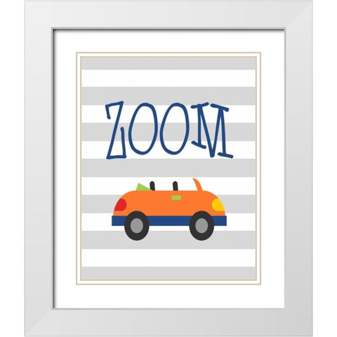Car Zoom White Modern Wood Framed Art Print with Double Matting by Robinson, Tamara