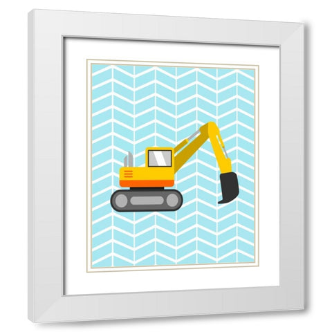 Construction IV White Modern Wood Framed Art Print with Double Matting by Robinson, Tamara