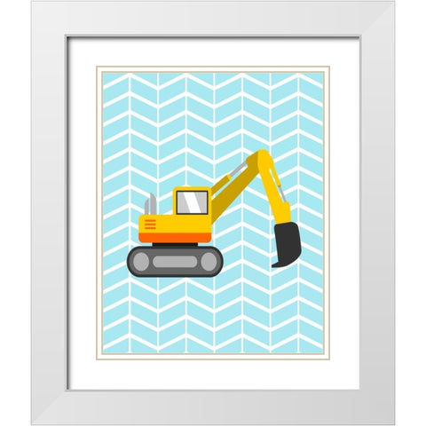 Construction IV White Modern Wood Framed Art Print with Double Matting by Robinson, Tamara