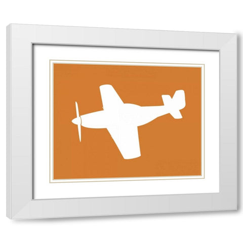 Airplane I White Modern Wood Framed Art Print with Double Matting by Robinson, Tamara
