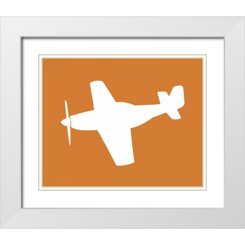 Airplane I White Modern Wood Framed Art Print with Double Matting by Robinson, Tamara
