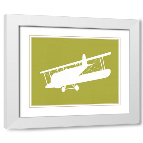 Airplane II White Modern Wood Framed Art Print with Double Matting by Robinson, Tamara