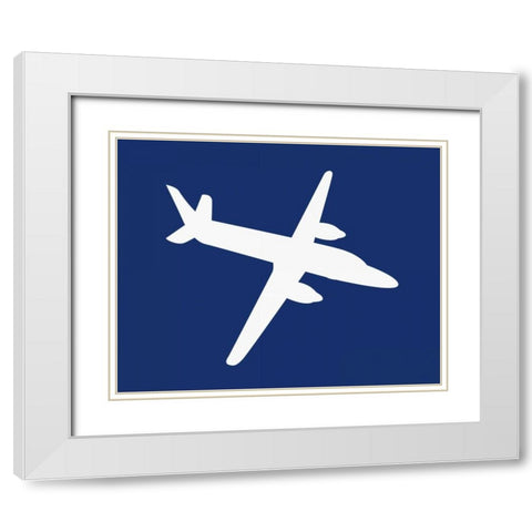 Airplane III White Modern Wood Framed Art Print with Double Matting by Robinson, Tamara