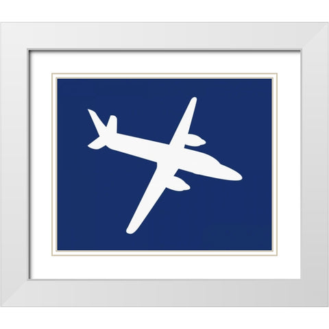 Airplane III White Modern Wood Framed Art Print with Double Matting by Robinson, Tamara