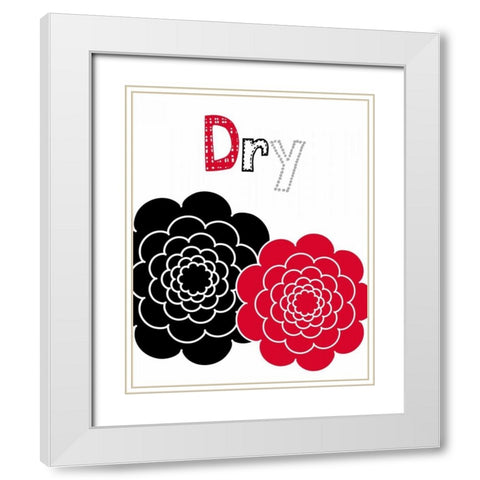 Flower Dry Rose White Modern Wood Framed Art Print with Double Matting by Robinson, Tamara
