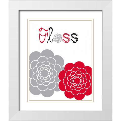 Flower Floss Rose White Modern Wood Framed Art Print with Double Matting by Robinson, Tamara