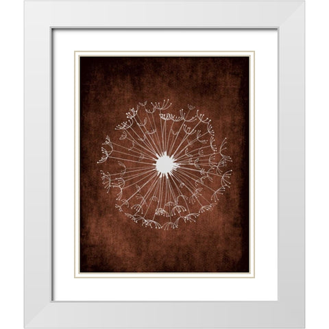 Dandelion on Brown II White Modern Wood Framed Art Print with Double Matting by Robinson, Tamara