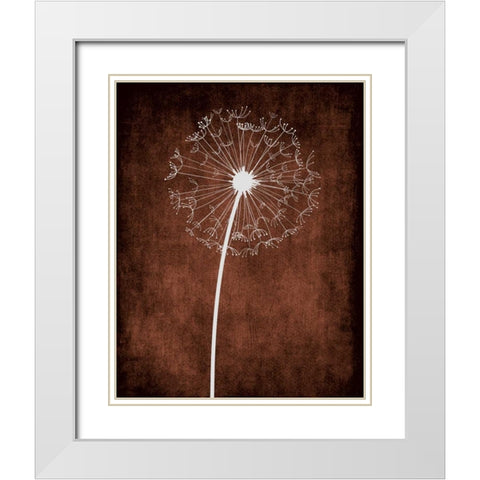 Dandelion on Brown III White Modern Wood Framed Art Print with Double Matting by Robinson, Tamara
