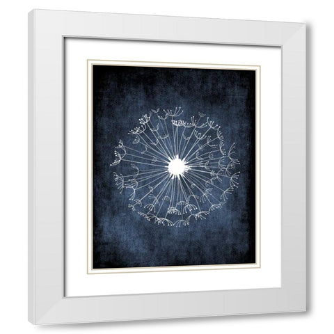 Dandelion on Blue  White Modern Wood Framed Art Print with Double Matting by Robinson, Tamara
