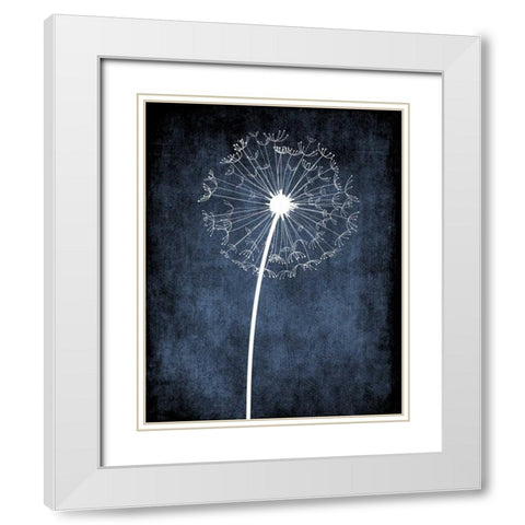 Dandelion on Blue III White Modern Wood Framed Art Print with Double Matting by Robinson, Tamara