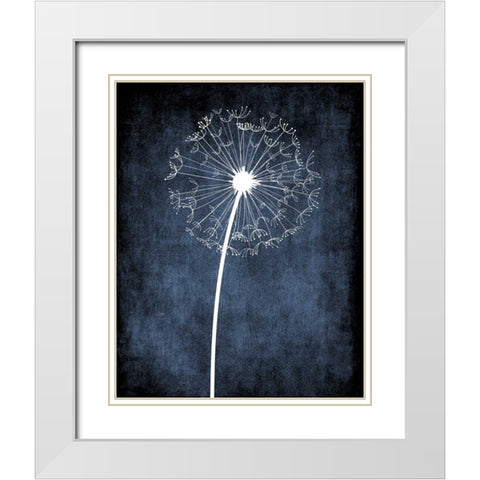 Dandelion on Blue III White Modern Wood Framed Art Print with Double Matting by Robinson, Tamara