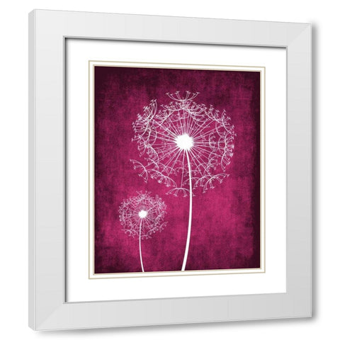Grunge Dandelion White Modern Wood Framed Art Print with Double Matting by Robinson, Tamara