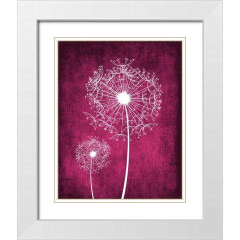 Grunge Dandelion White Modern Wood Framed Art Print with Double Matting by Robinson, Tamara