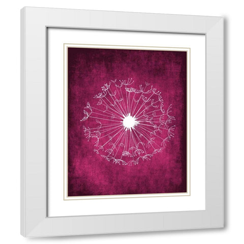 Grunge Dandelion II White Modern Wood Framed Art Print with Double Matting by Robinson, Tamara