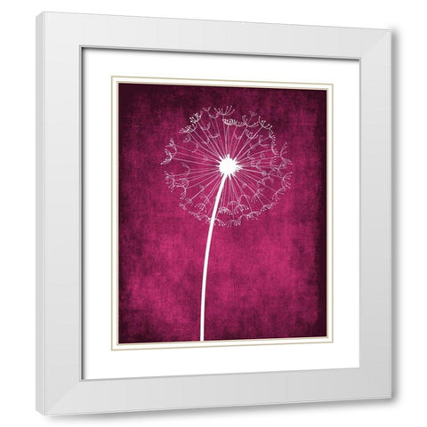 Grunge Dandelion III White Modern Wood Framed Art Print with Double Matting by Robinson, Tamara