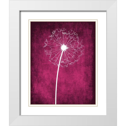 Grunge Dandelion III White Modern Wood Framed Art Print with Double Matting by Robinson, Tamara