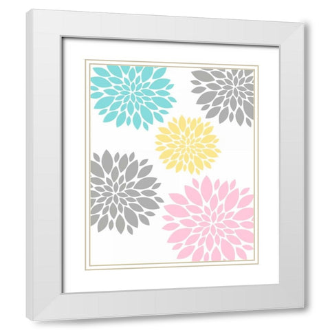 Flowers White Modern Wood Framed Art Print with Double Matting by Robinson, Tamara