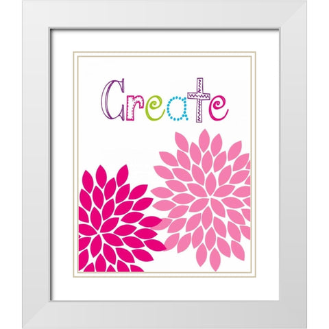 Create Flower White Modern Wood Framed Art Print with Double Matting by Robinson, Tamara