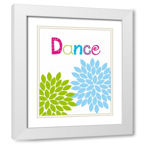 Dance Flower White Modern Wood Framed Art Print with Double Matting by Robinson, Tamara