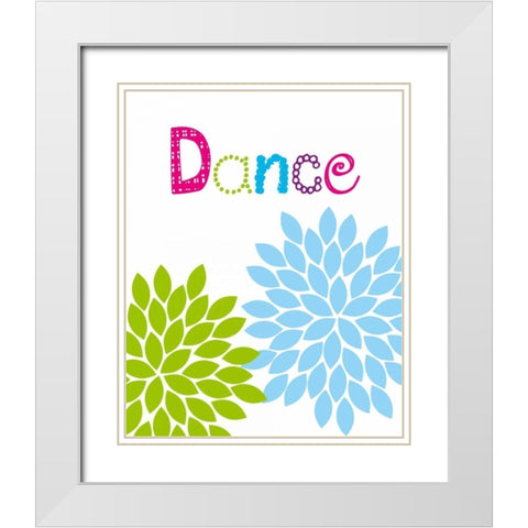 Dance Flower White Modern Wood Framed Art Print with Double Matting by Robinson, Tamara