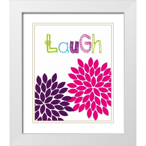 Laugh Flower White Modern Wood Framed Art Print with Double Matting by Robinson, Tamara