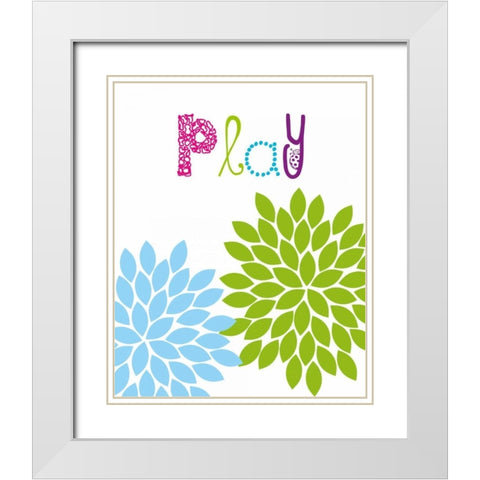 Play Flower White Modern Wood Framed Art Print with Double Matting by Robinson, Tamara