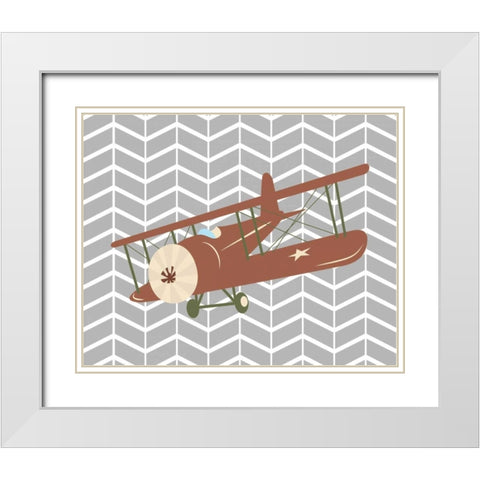 Plane IV White Modern Wood Framed Art Print with Double Matting by Robinson, Tamara
