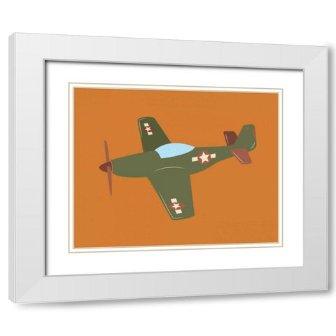 Plane V White Modern Wood Framed Art Print with Double Matting by Robinson, Tamara