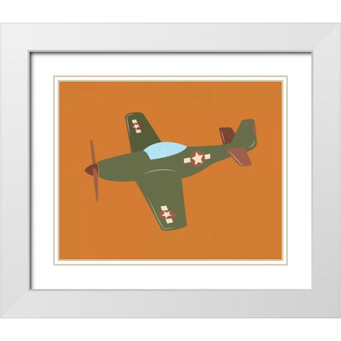 Plane V White Modern Wood Framed Art Print with Double Matting by Robinson, Tamara