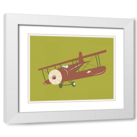 Plane VI White Modern Wood Framed Art Print with Double Matting by Robinson, Tamara