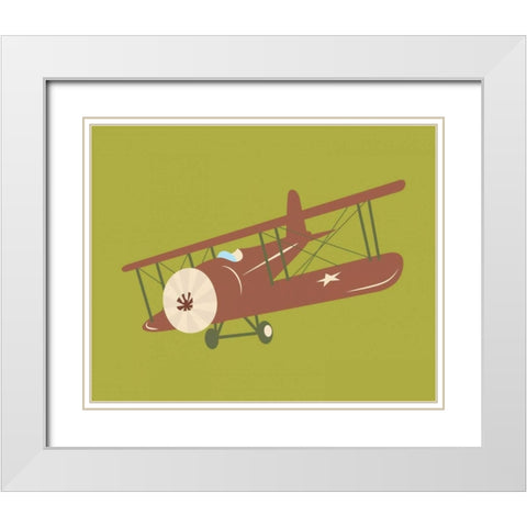 Plane VI White Modern Wood Framed Art Print with Double Matting by Robinson, Tamara