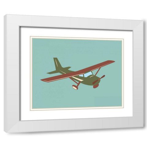 Plane VIII White Modern Wood Framed Art Print with Double Matting by Robinson, Tamara