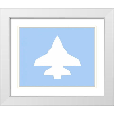 Plane IX White Modern Wood Framed Art Print with Double Matting by Robinson, Tamara